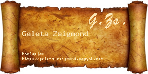 Geleta Zsigmond névjegykártya